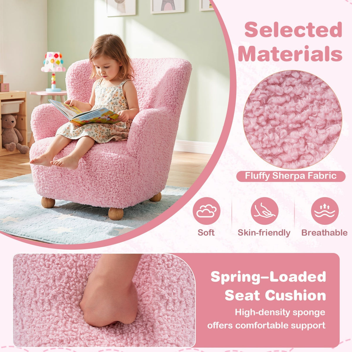 Cozy Cloud Pink Sherpa Armchair