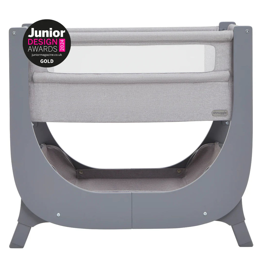 Shnuggle Air Lite Bedside Bassinet | Infant Crib | Height Adjustable Baby Bed with Mattress