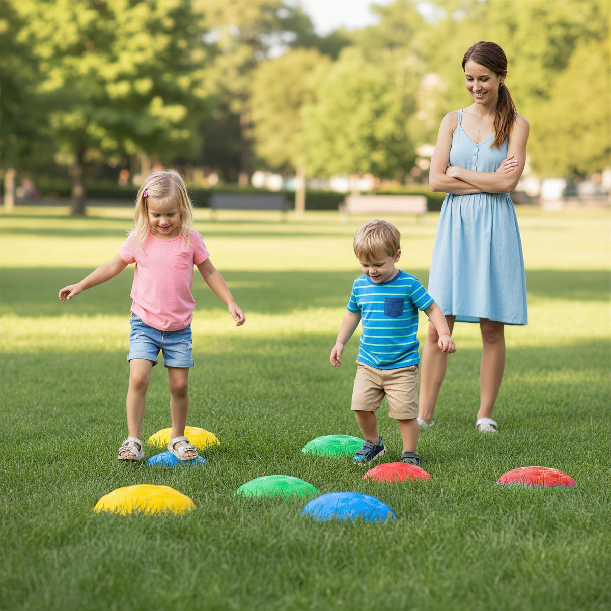 Rainbow Trail Balance Stepping Stones — 8 Pieces
