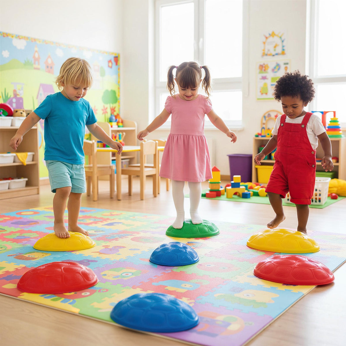 Rainbow Trail Balance Stepping Stones — 8 Pieces