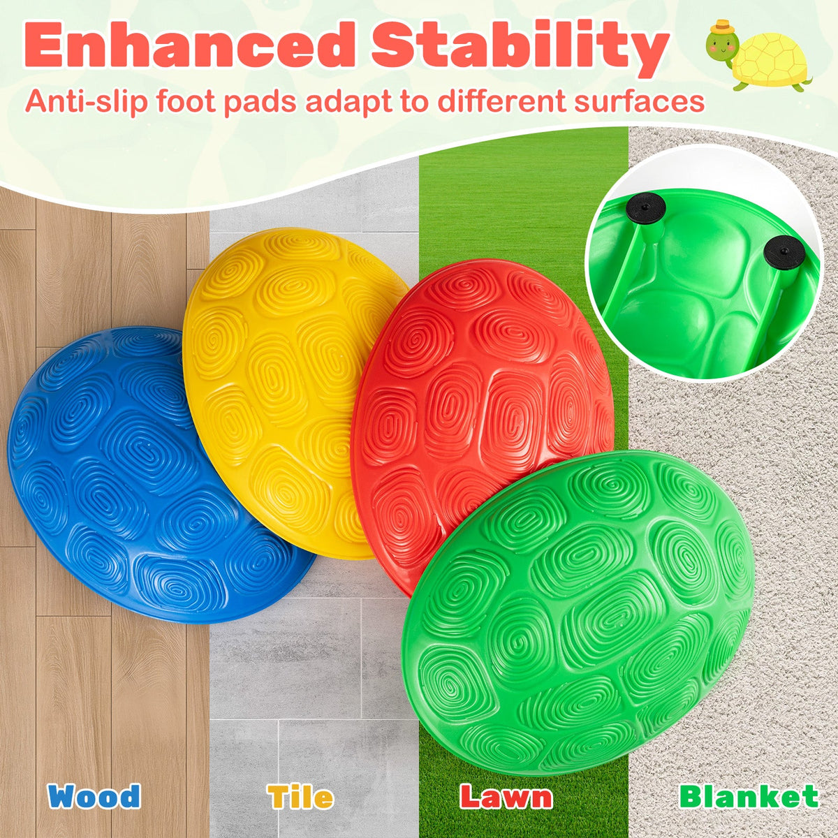 Rainbow Trail Balance Stepping Stones — 8 Pieces