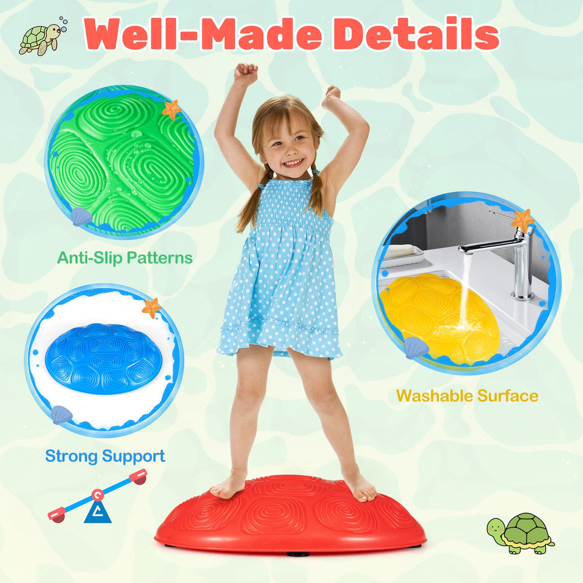Rainbow Trail Balance Stepping Stones — 8 Pieces