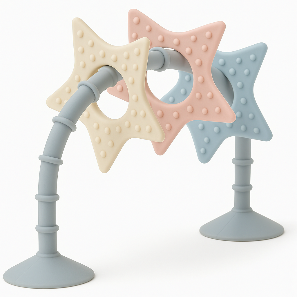 Stick 'n' Play Sensory Star Toy and Teether | For Baths, Highchairs and more