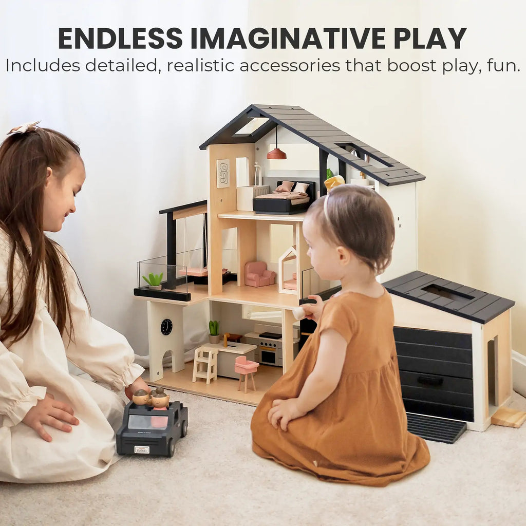 Tiny Land Black Dollhouse, Garage & Dolls Gift Set — product image 3 of 11
