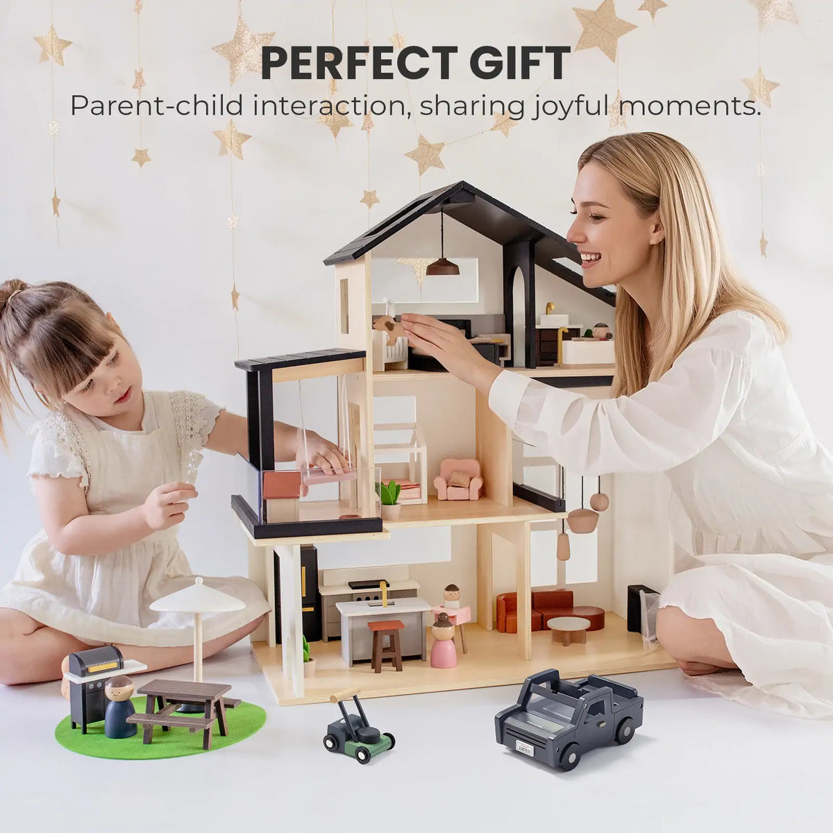 Tiny Land Black Dollhouse, Garage & Dolls Gift Set — product image 7 of 11