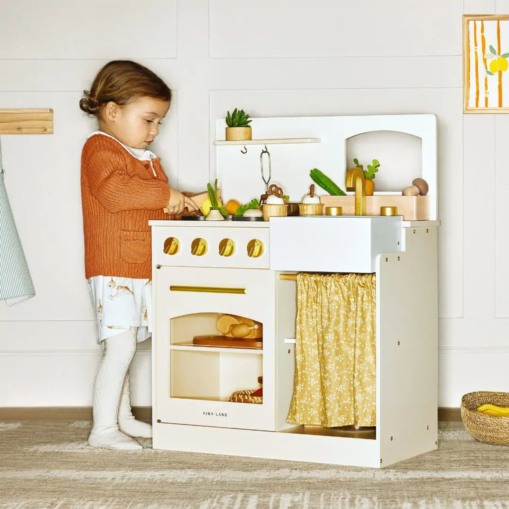 Tiny Land Wooden Play Kitchen for Toddlers - Honey Kitchenette Pretend Cooking Set — product image 19 of 20