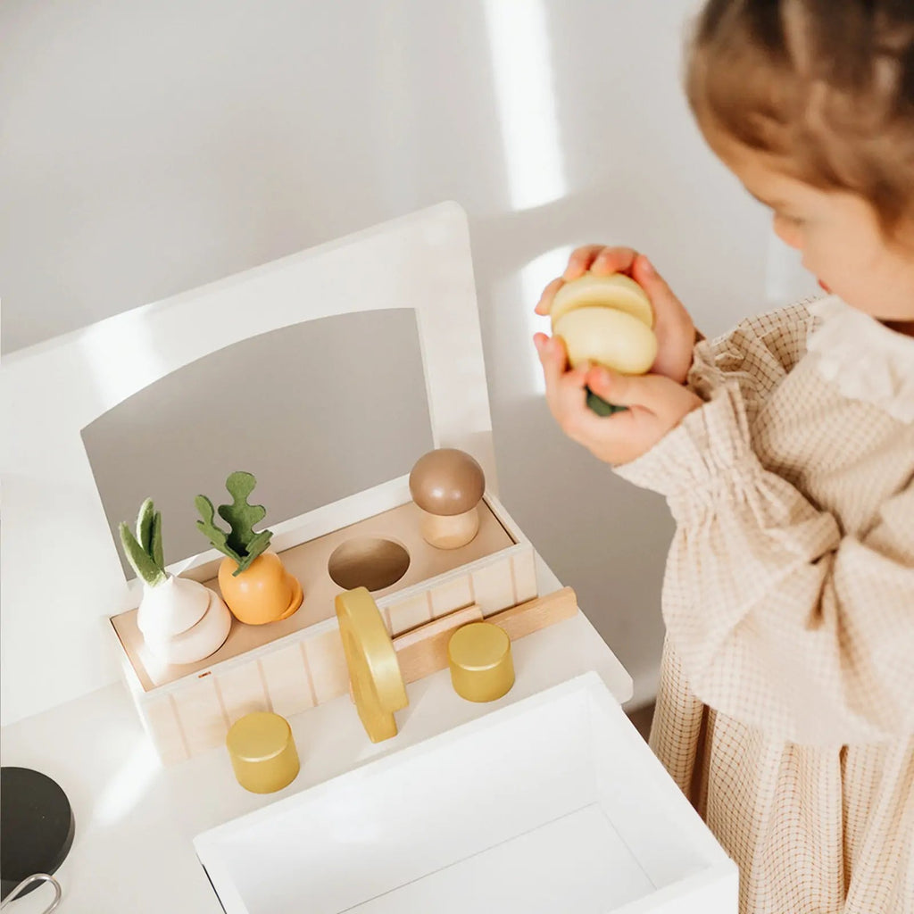 Tiny Land Wooden Play Kitchen for Toddlers - Honey Kitchenette Pretend Cooking Set — product image 15 of 20