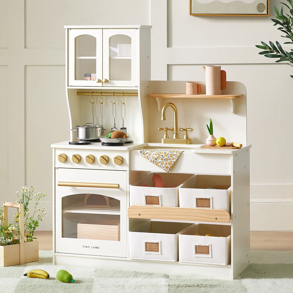Tiny Land Wooden Play Kitchen with Storage for Creative Toddlers — product image 1 of 33
