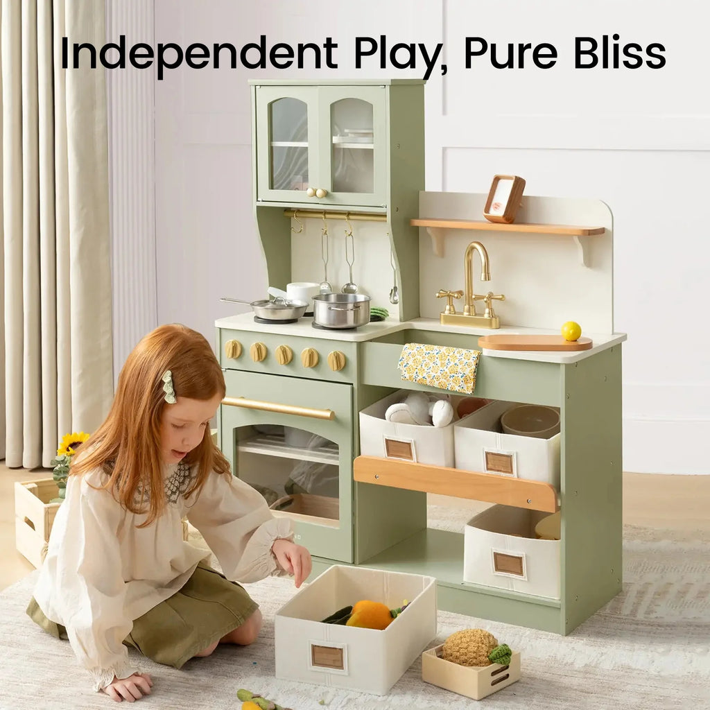 Tiny Land Wooden Play Kitchen with Storage for Creative Toddlers — product image 15 of 33
