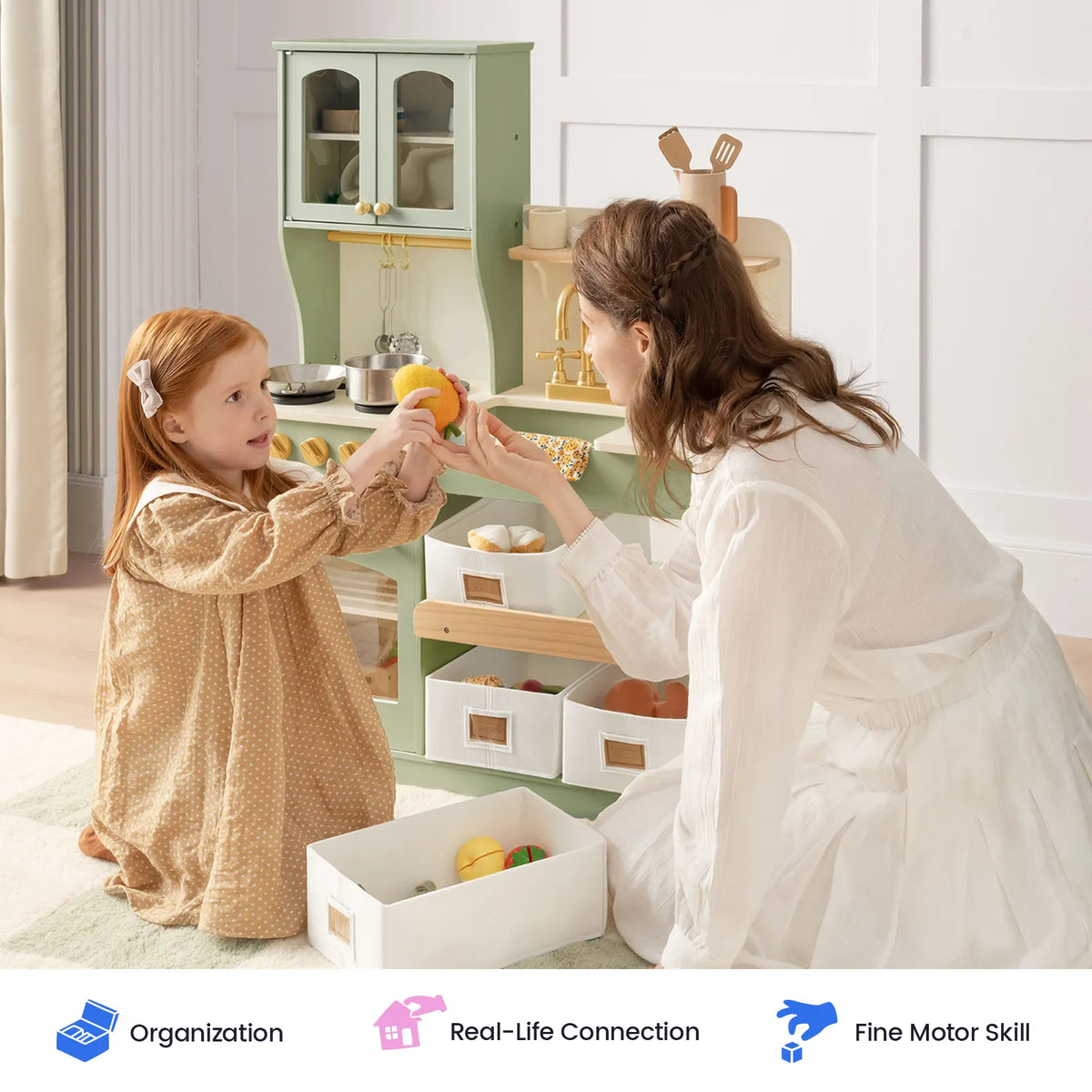 Tiny Land Wooden Play Kitchen with Storage for Creative Toddlers — product image 13 of 33
