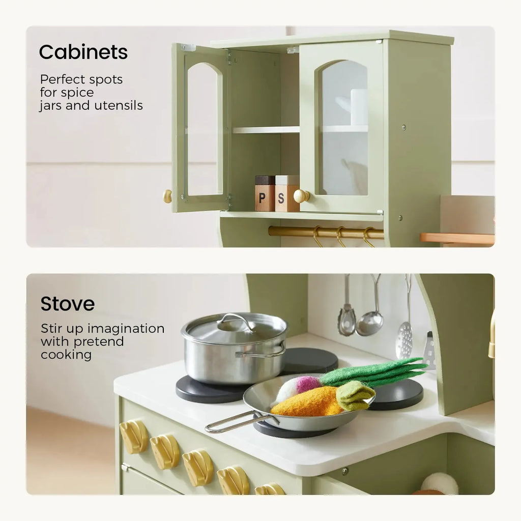 Tiny Land Wooden Play Kitchen with Storage for Creative Toddlers — product image 11 of 33