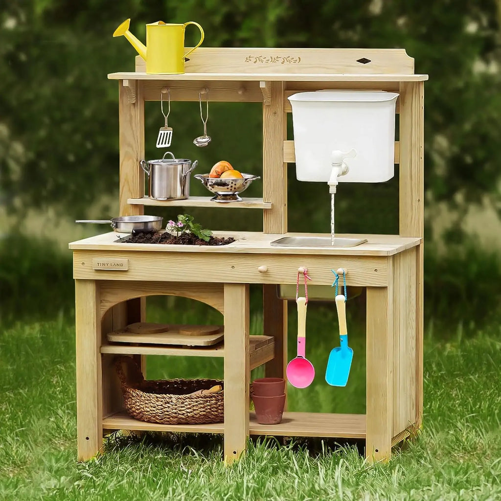 Tiny Land Mud Kitchen - DuoPlay Outdoor Play Kitchen for Kids — product image 1 of 15