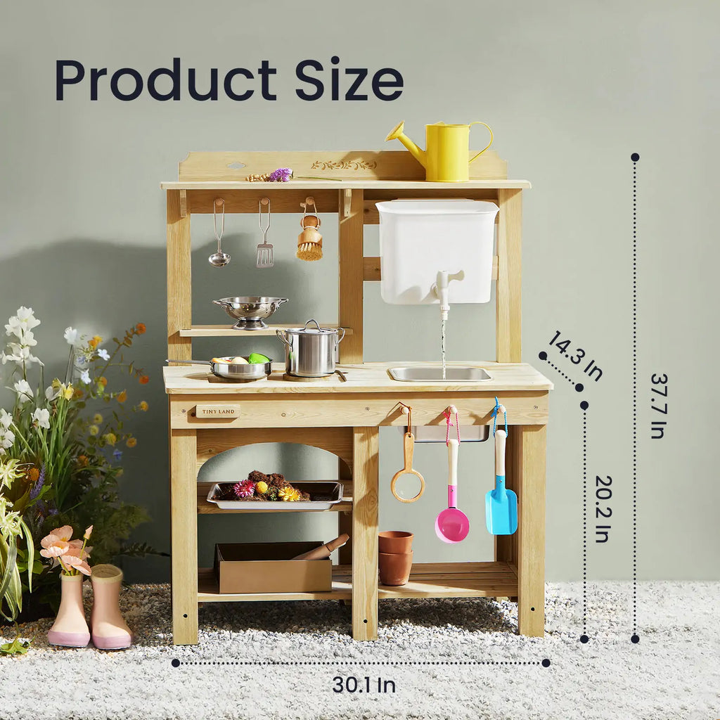 Tiny Land Mud Kitchen - DuoPlay Outdoor Play Kitchen for Kids — product image 12 of 15
