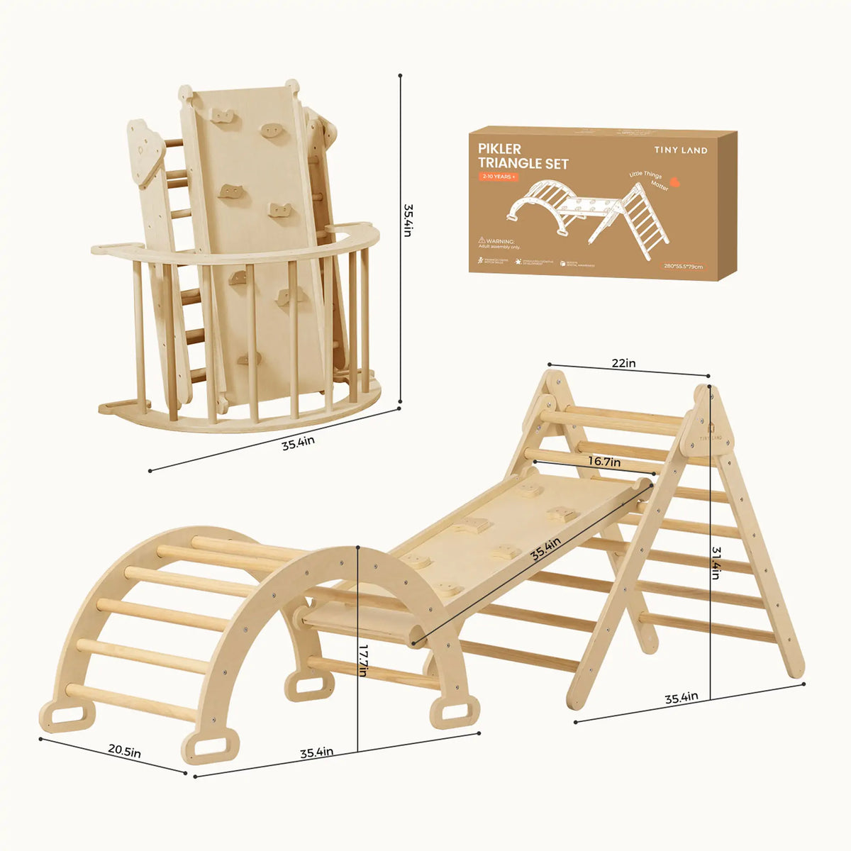 Tiny Land Pikler Triangle 7-in-1 Montessori Climbing Set — product image 10 of 20