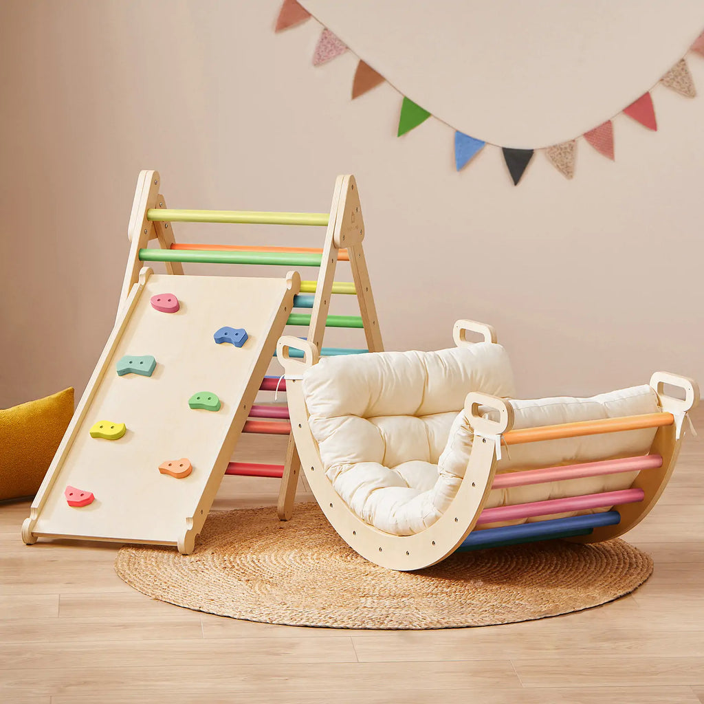 Tiny Land 7-in-1 Rainbow Climbing Set with Play Pad — product image 1 of 12