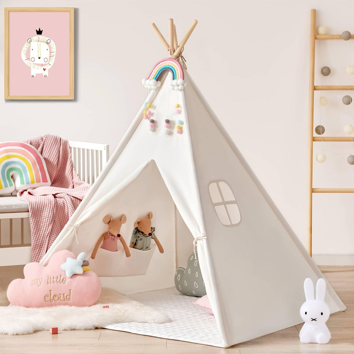 Tiny Land Teepee Tent for Kids with Mat – Indoor Play Tent with Floor Mat — product image 1 of 11