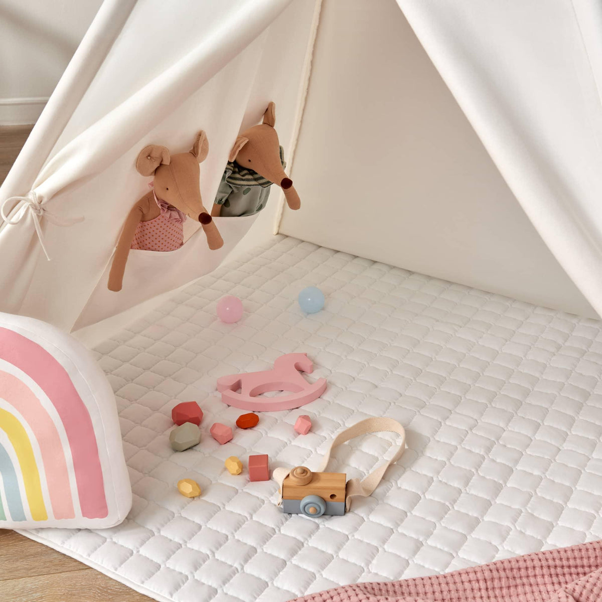 Tiny Land Teepee Tent for Kids with Mat – Indoor Play Tent with Floor Mat — product image 8 of 11