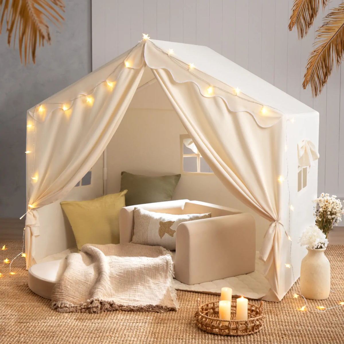 Tiny Land Kids Tent – Large Cozy Tent with Star Lights — product image 1 of 18