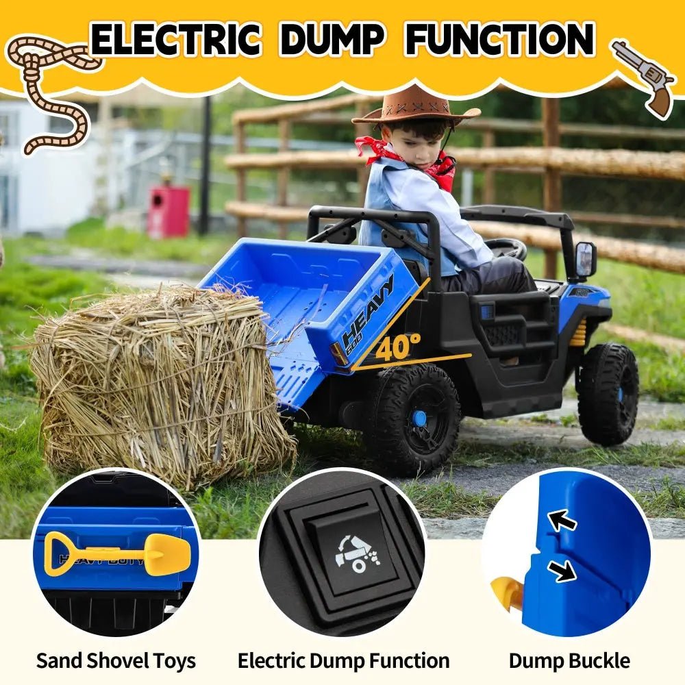 TOBBI 12V Electric Kids Ride-On Dump UTV — product photo 5 of 8
