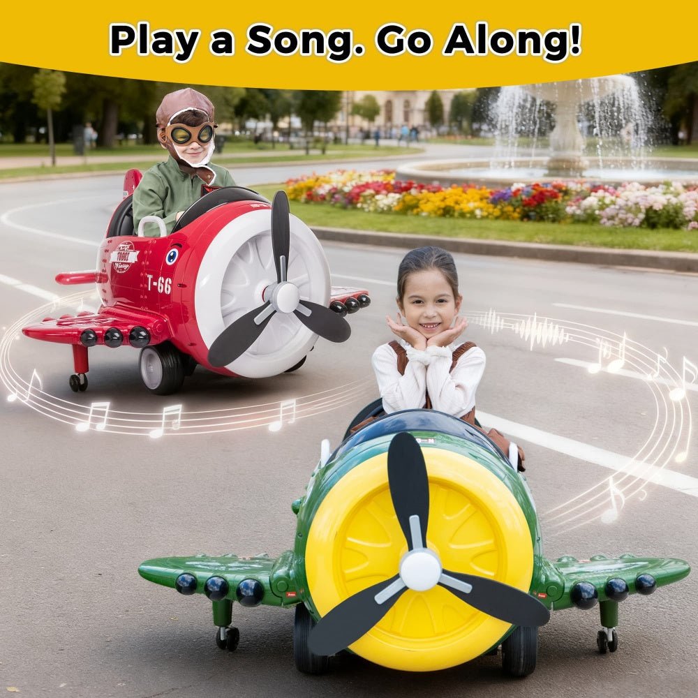 TOBBI 12V Electric Kids Ride-On Toy Airplane — product photo 9 of 10