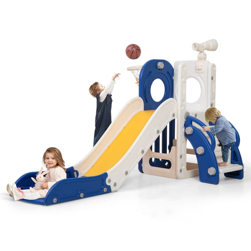 TOBBI & NYEEKOY 6-in-1 Toddler Slide Playset with Basketball Hoop — product photo 2 of 7