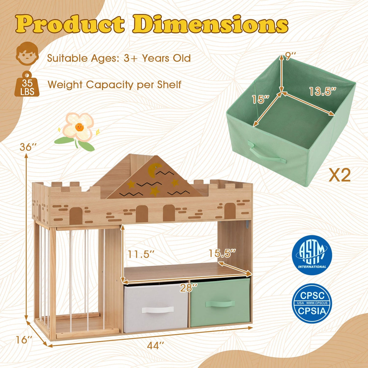 Tidy Treasures Toy & Stuffed Animal Organizer