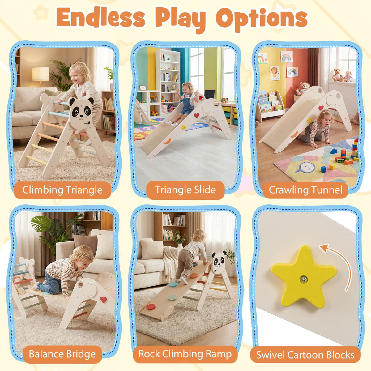 Panda Trail Folding Wooden Climbing Set