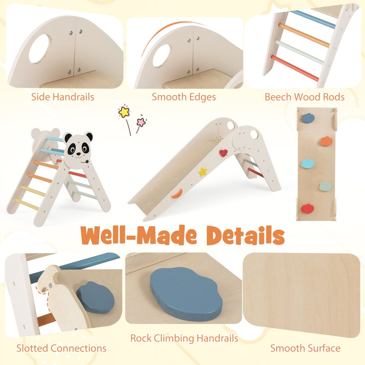 Panda Trail Folding Wooden Climbing Set