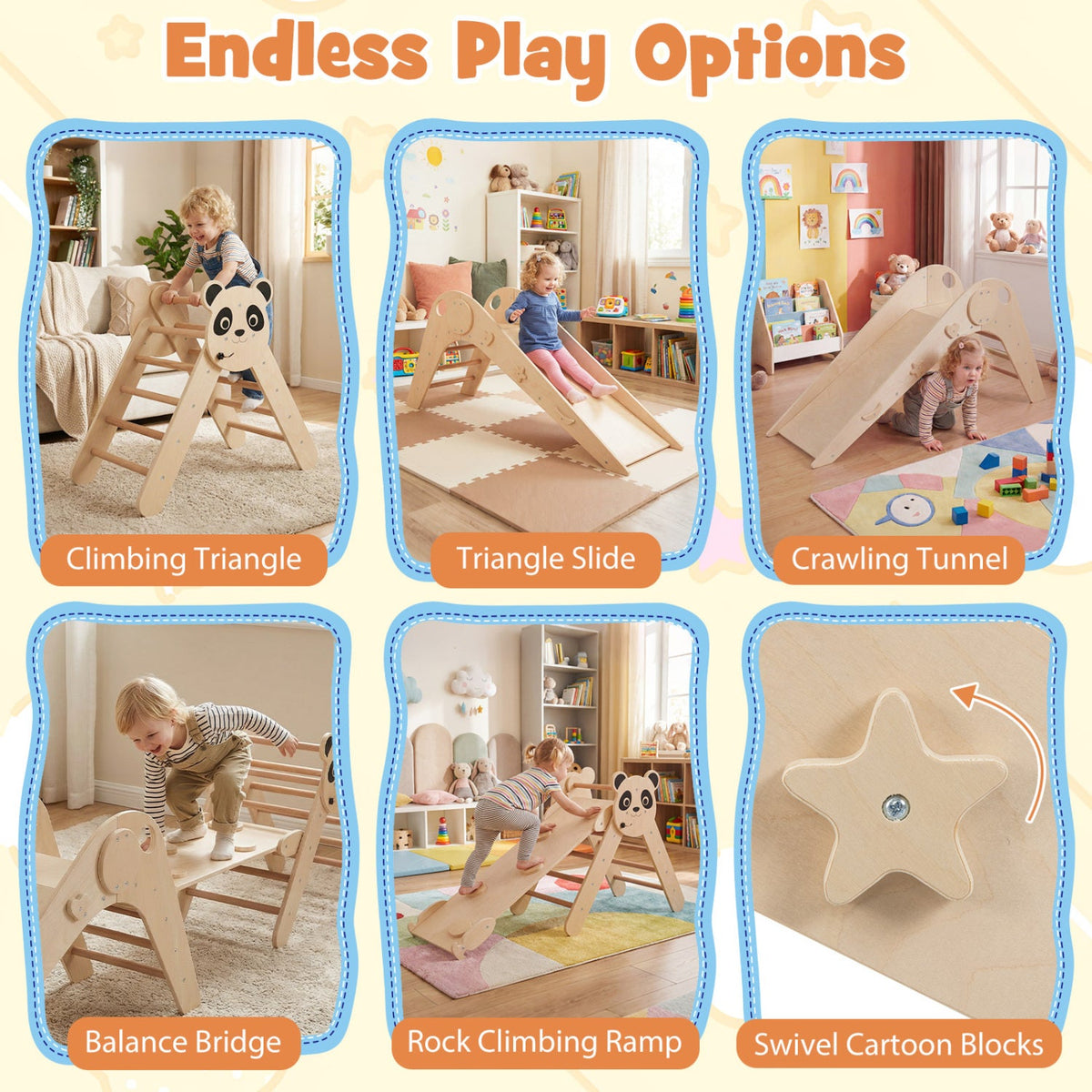 Panda Trail Folding Wooden Climbing Set