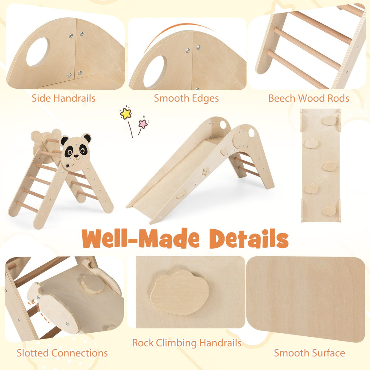 Panda Trail Folding Wooden Climbing Set