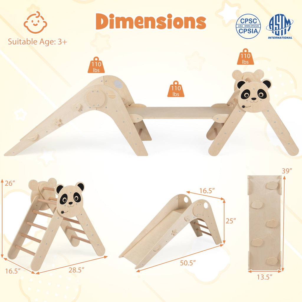 Panda Trail Folding Wooden Climbing Set