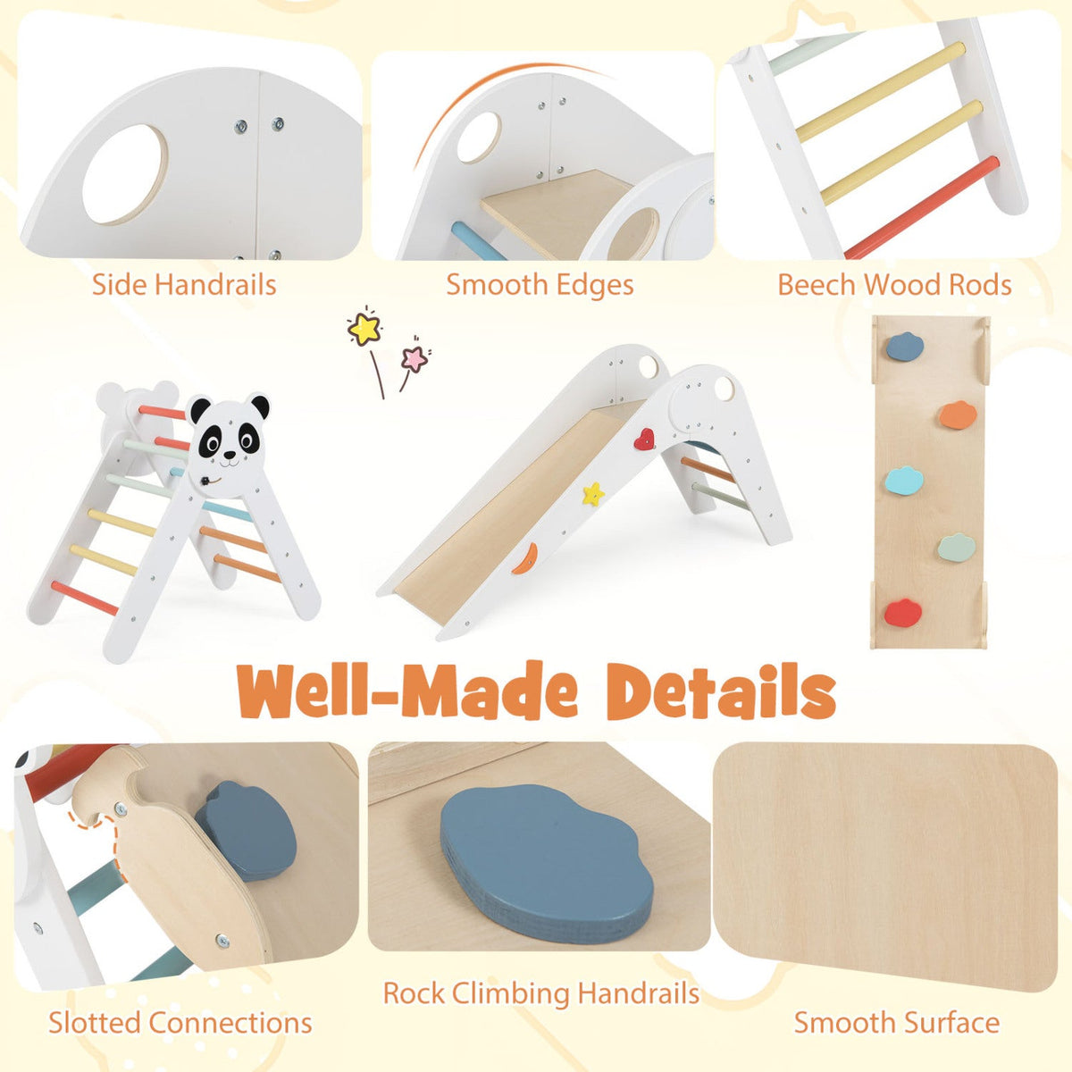 Panda Trail Folding Wooden Climbing Set