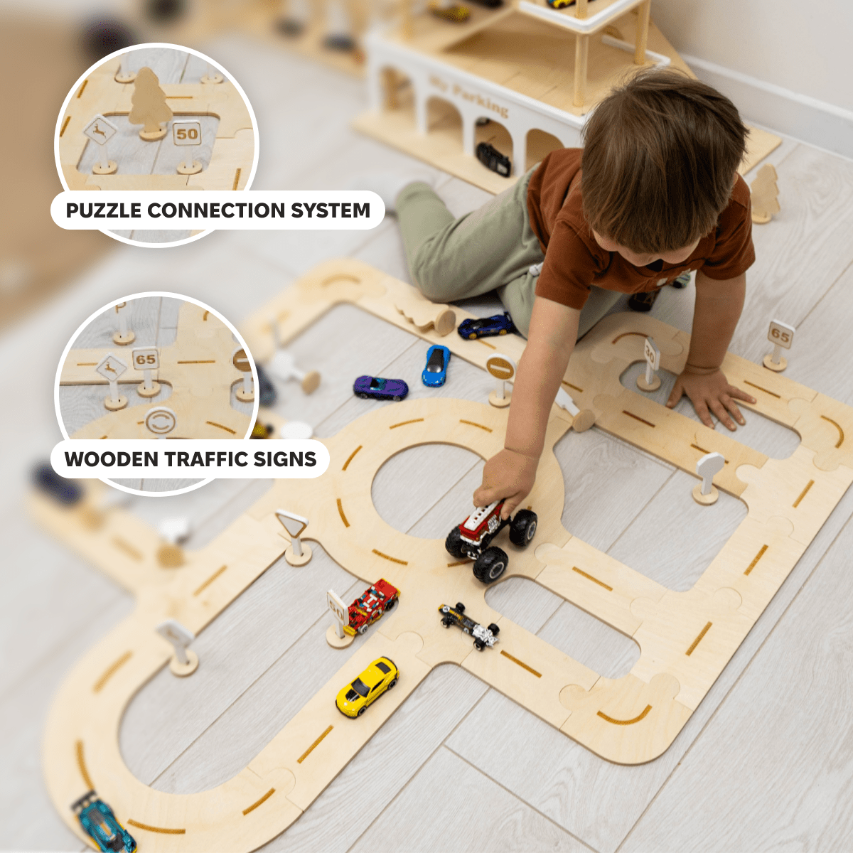Wooden Car Track Toy