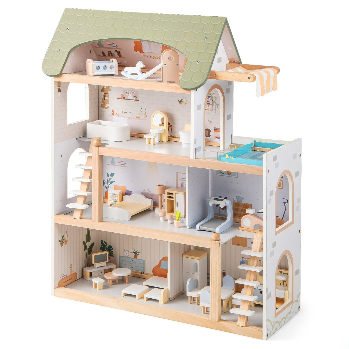 Garden Cottage Dollhouse — 33 Accessories
