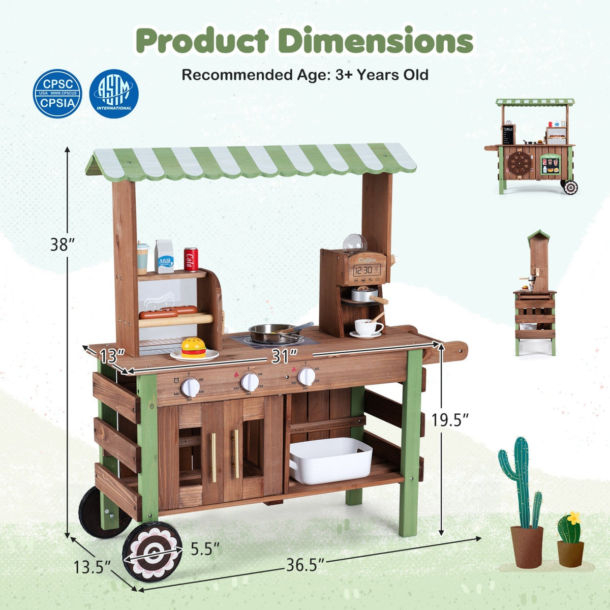 Little Market Rolling Grocery Playset
