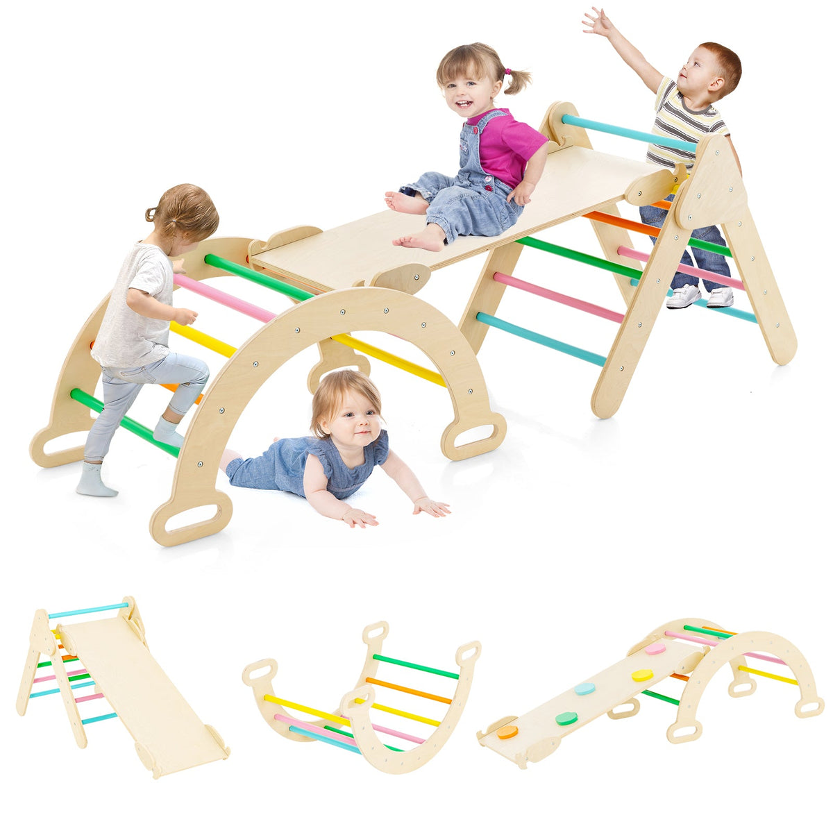 Little Explorer 5-in-1 Wooden Climbing Set
