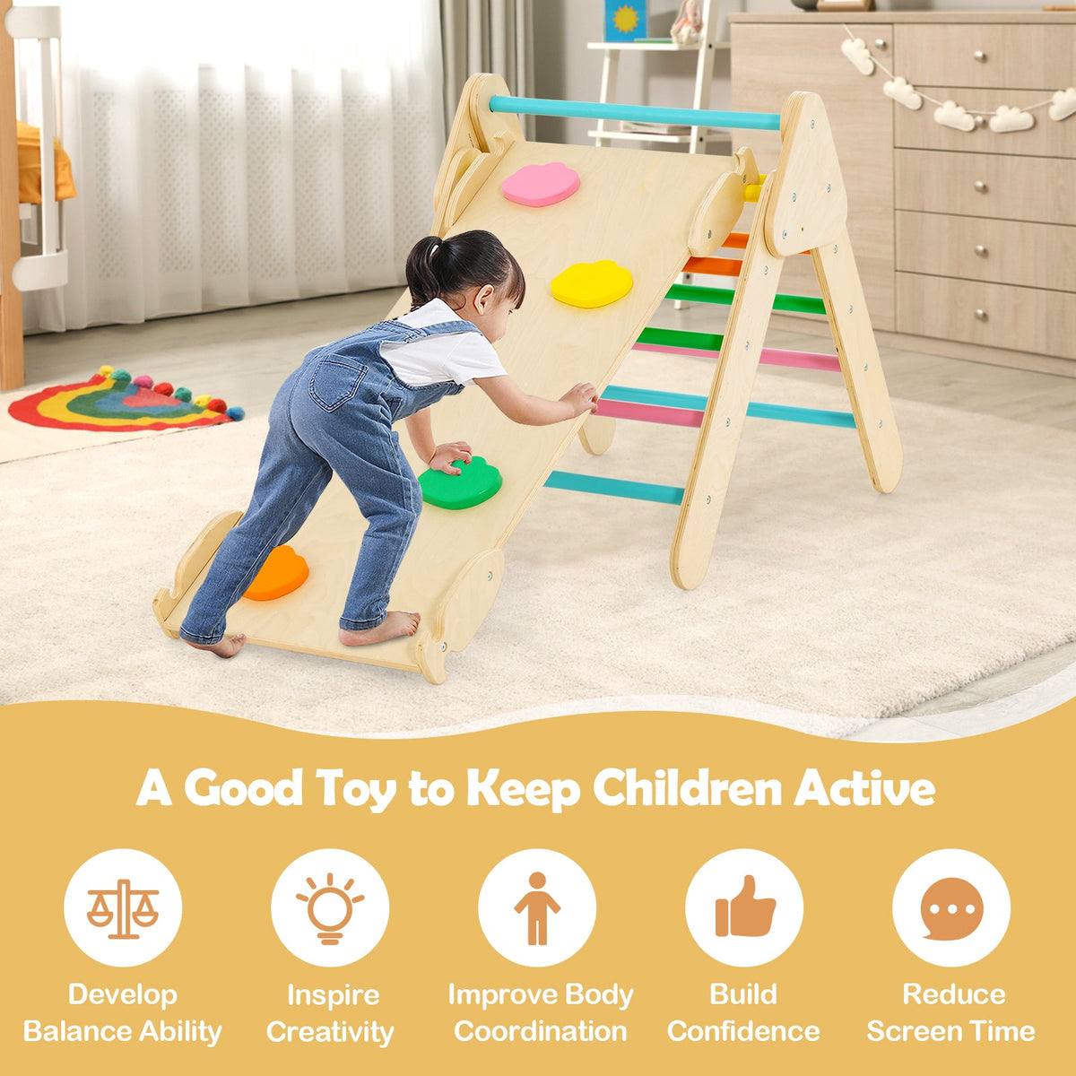 Little Explorer 5-in-1 Wooden Climbing Set