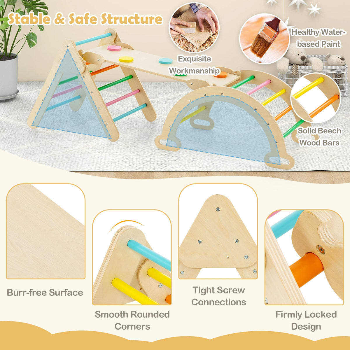 Little Explorer 5-in-1 Wooden Climbing Set