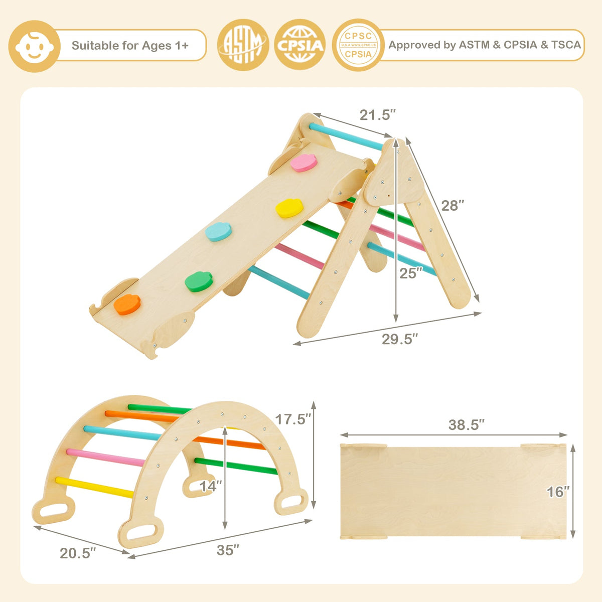 Little Climbers 5-in-1 Wooden Set
