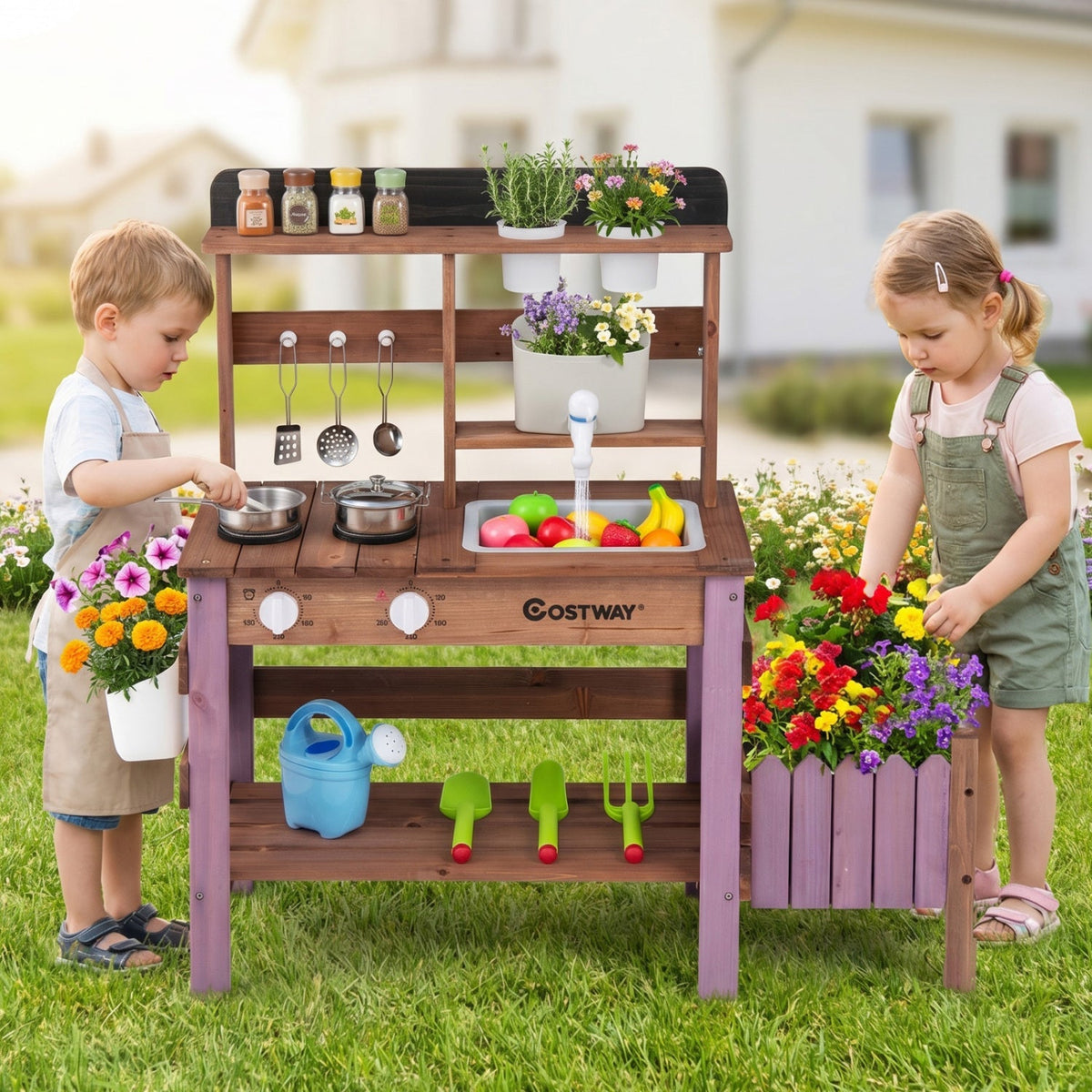 Garden Chef Mud Kitchen with Working Faucet