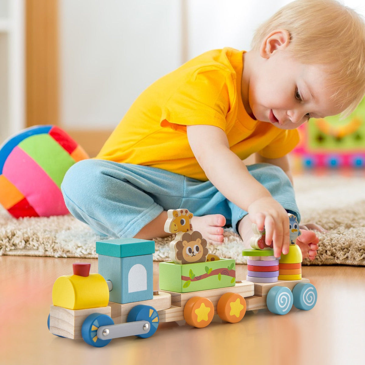 Animal Parade Wooden Stacking Train