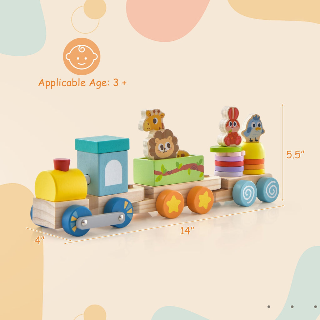 Animal Parade Wooden Stacking Train