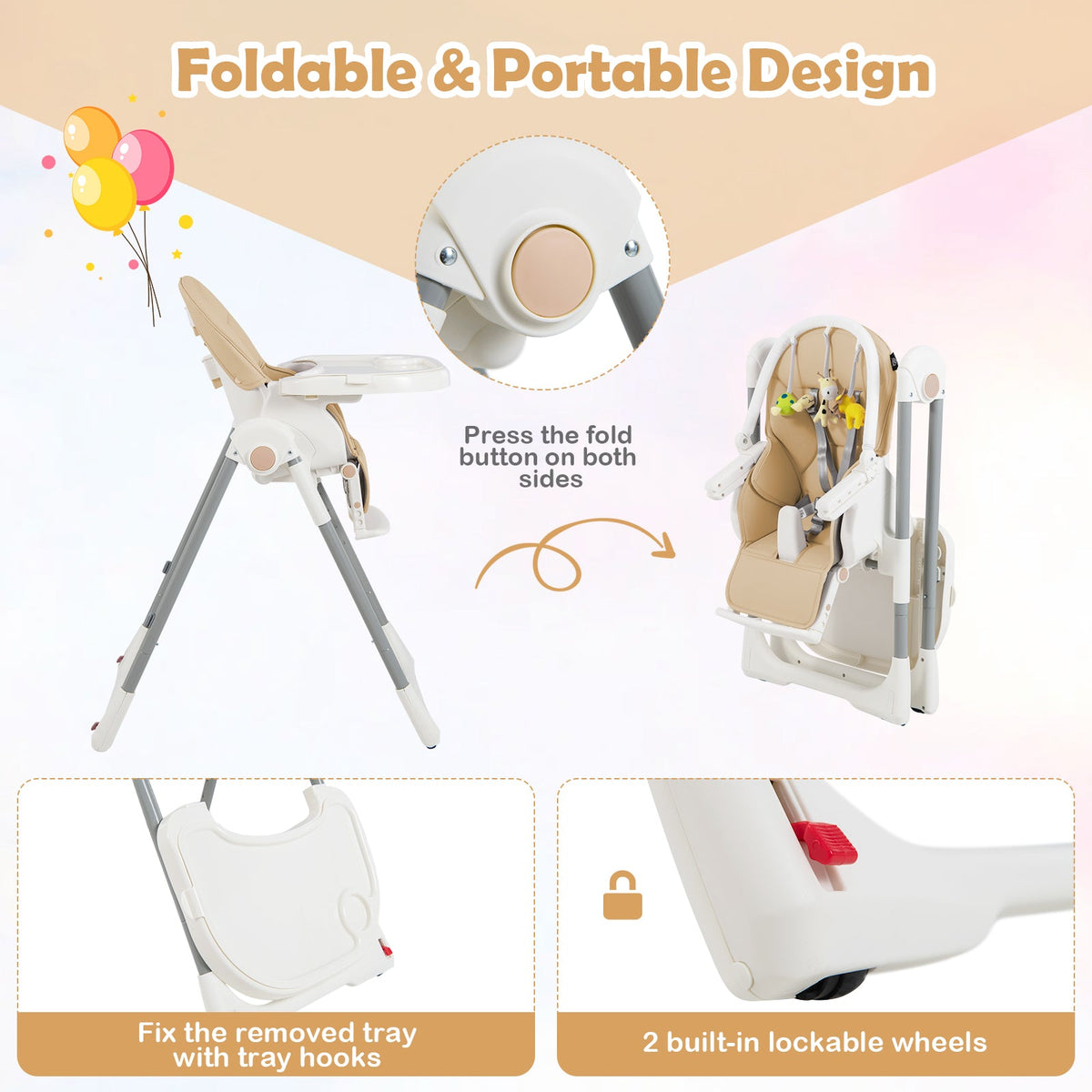 Little Sprouts 4-in-1 Folding High Chair