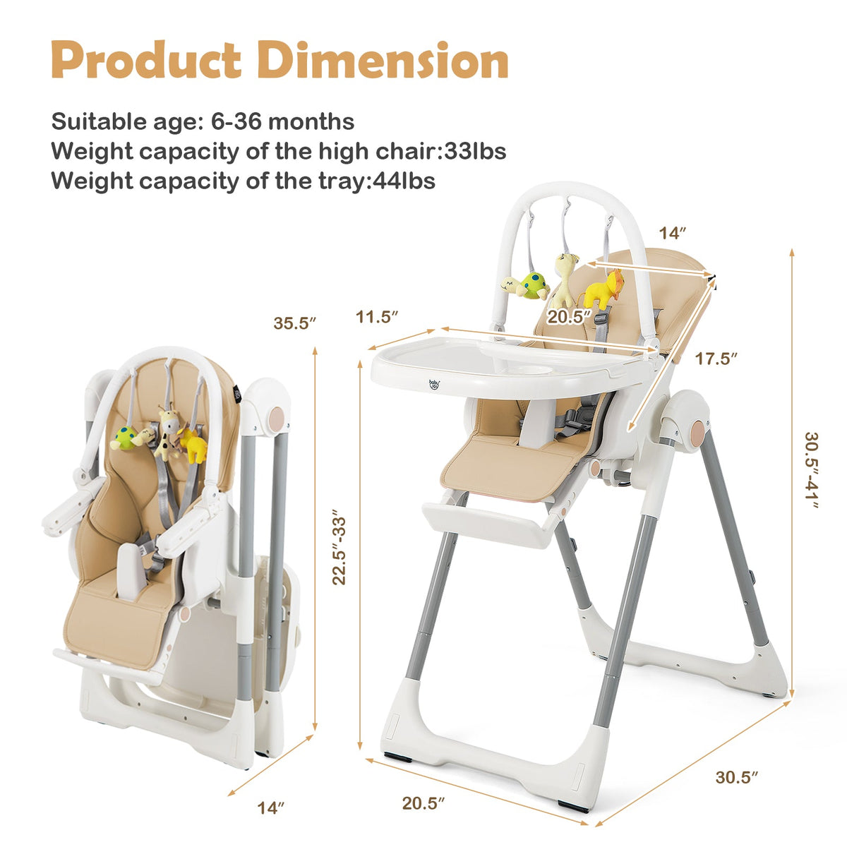Little Sprouts 4-in-1 Folding High Chair