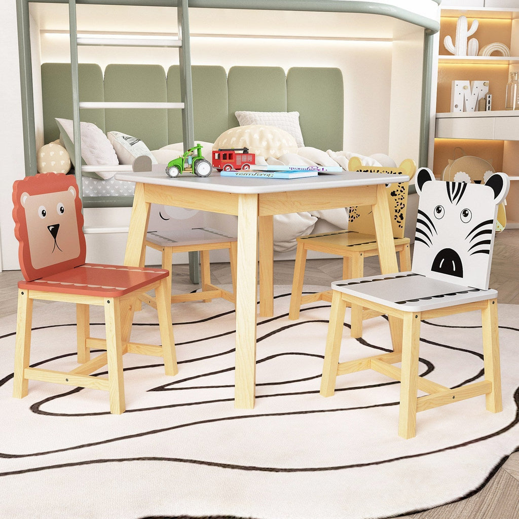 Animal Friends Kids Table & Chairs — 5 Pieces
