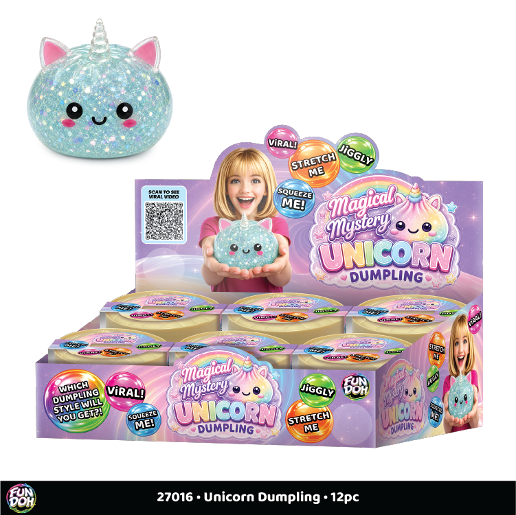 Fun Doh Unicorn Dumpling Squishy Sensory Toy, Ages 3+