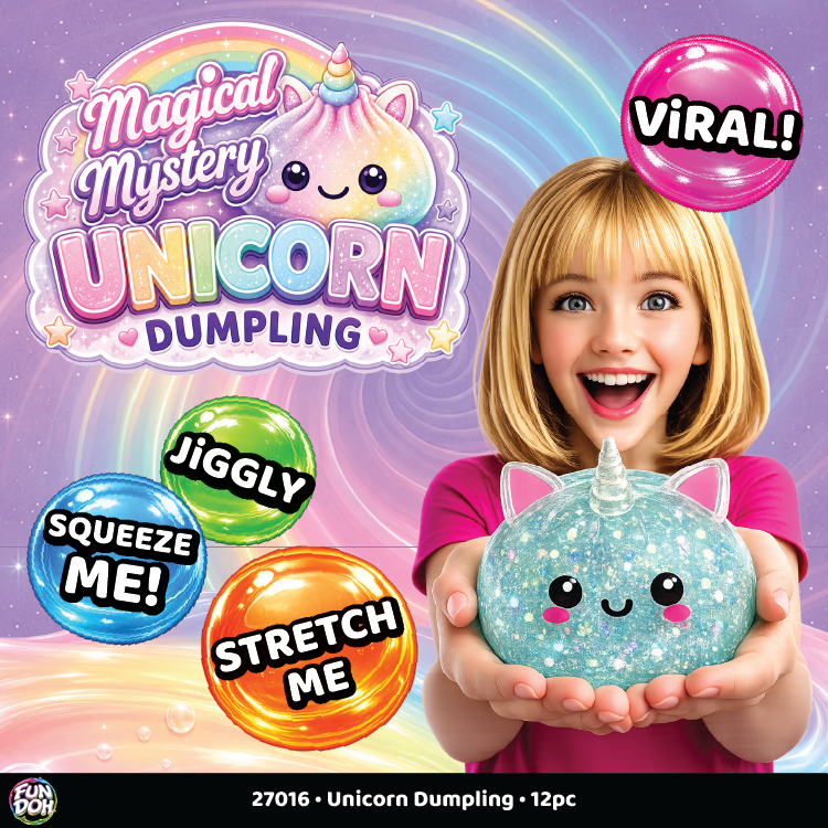 Fun Doh Unicorn Dumpling Squishy Sensory Toy, Ages 3+