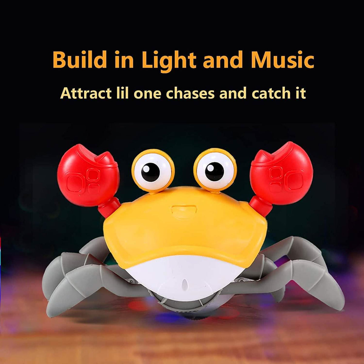 Another angle of the interactive crawling crab baby toy
