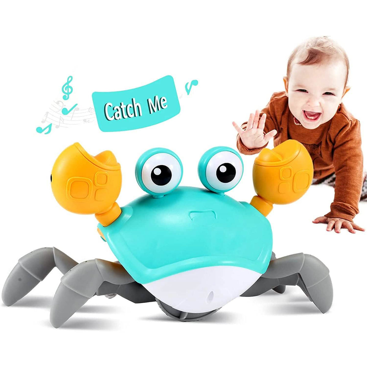 interactive crawling crab baby toy product photo showing the full item