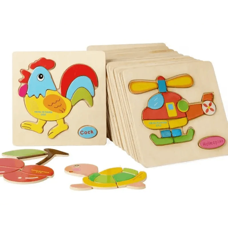 Baby Wooden Puzzle Toys for Toddlers Developing Educational Kids Toys For Children Game Cartoon Animal Gift 3 Years